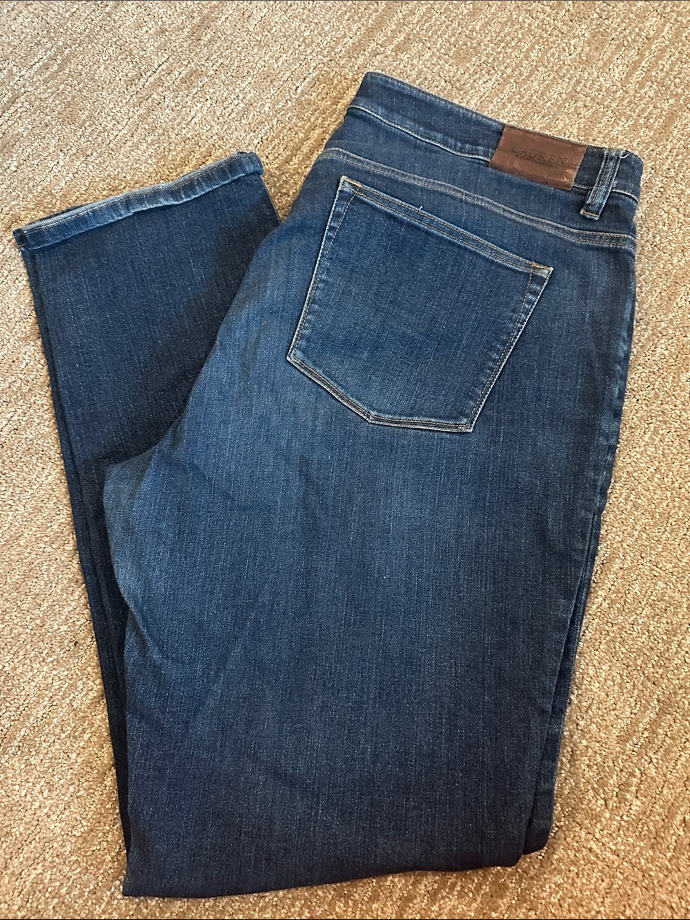 Lauren Ralph Lauren Womens Dark Indigo Straight Leg Jeans